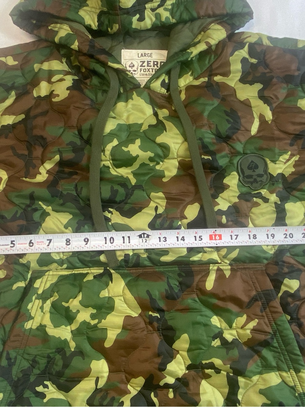 Zero Foxtrot Woobie Pullover Hoodie Mens Large Woodland Camo Kangaroo Pocket L - Picture 3 of 6